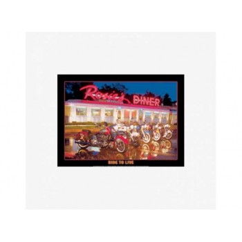 Tac Signs - Plăcuță metalică decorativă [32x41cm] - RosieS Diner Ride To Live